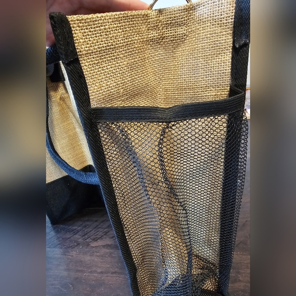 Monogrammed Embroidered Jute Tote Bag Zipper Pocket -Personalized Gift- Letter J - Picture 6 of 11